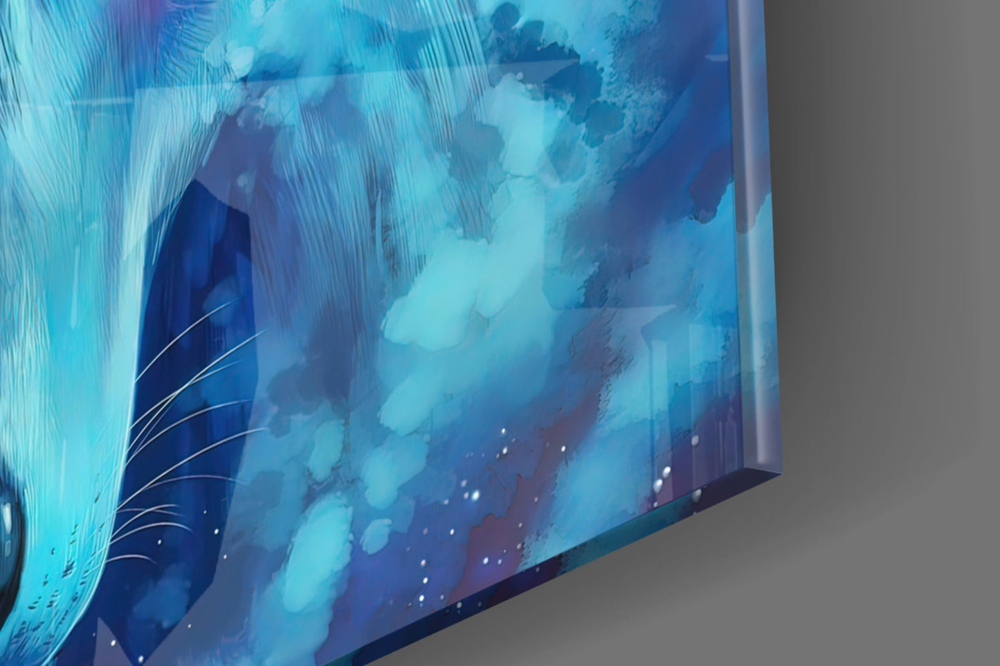 Spirit Wolf Cosmic Glass Wall Art