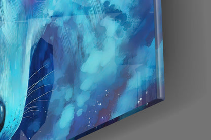 Spirit Wolf Cosmic Glass Wall Art