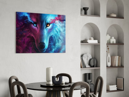 Spirit Wolf Cosmic Glass Wall Art