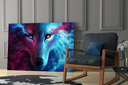 Spirit Wolf Cosmic Glass Wall Art