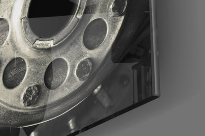 Vintage Aircraft Engine Glass Wall Art
