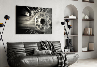 Vintage Aircraft Engine Glass Wall Art