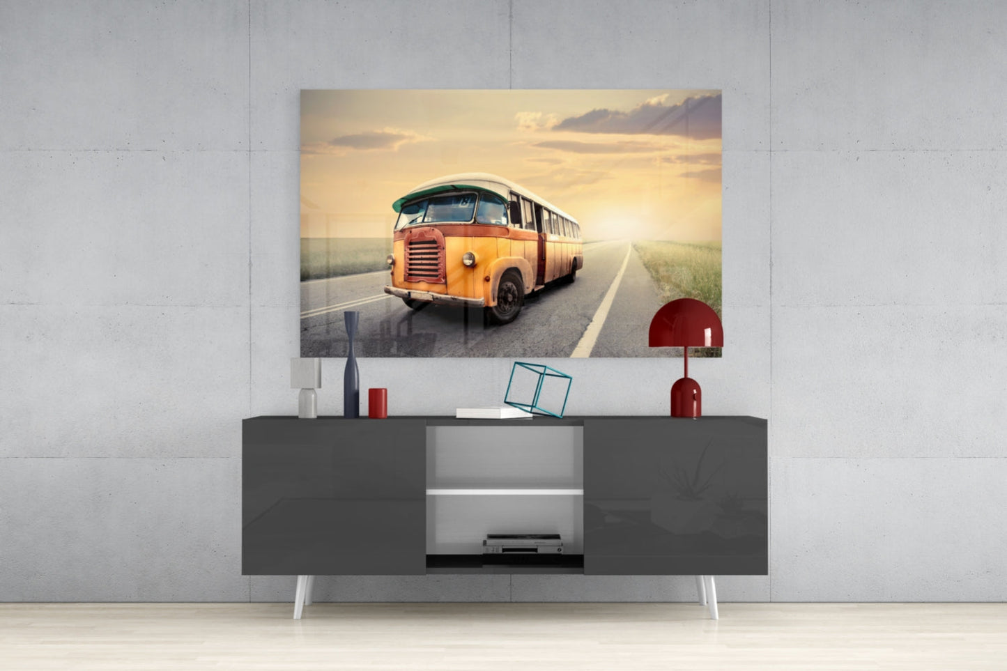 Caravan Sunset Glass Wall Art