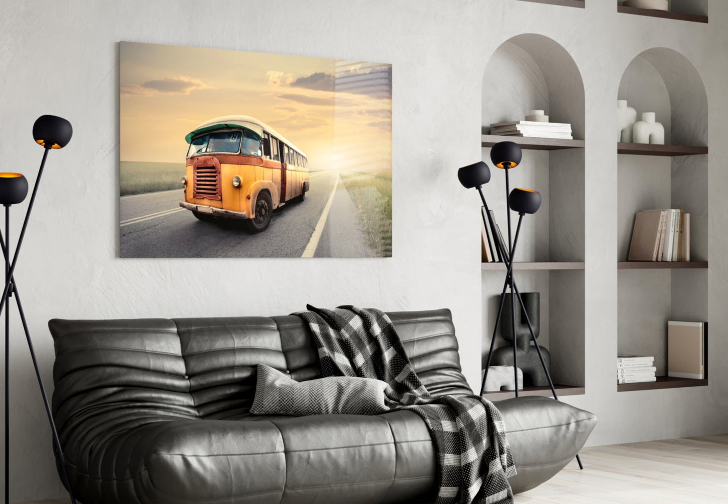 Caravan Sunset Glass Wall Art