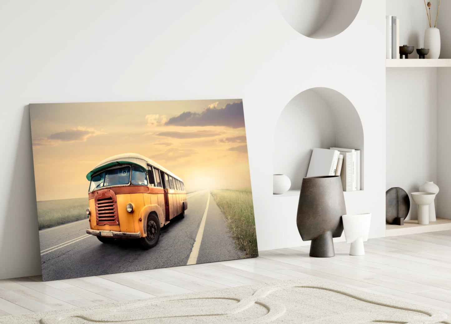 Caravan Sunset Glass Wall Art