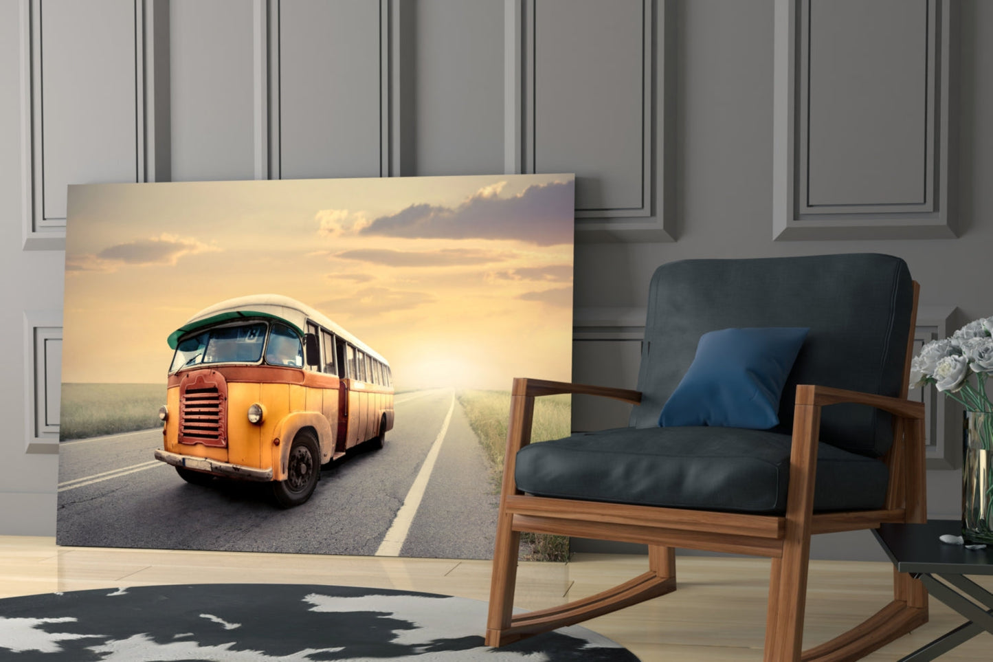 Caravan Sunset Glass Wall Art