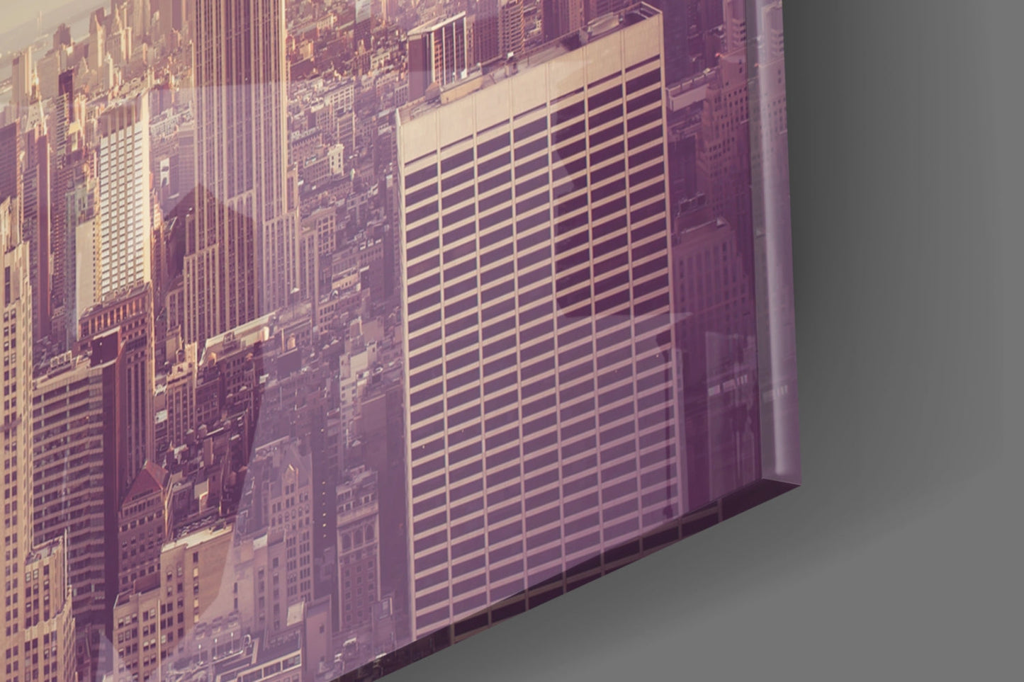 Manhattan Skyline Aerial Glass Wall Art