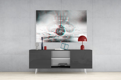 Glitch Pocket Watch Glass Wall Art