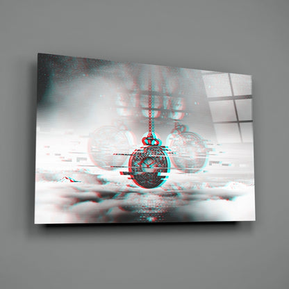 Glitch Pocket Watch Glass Wall Art