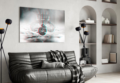 Glitch Pocket Watch Glass Wall Art