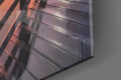 Sunset Pier Glass Wall Art