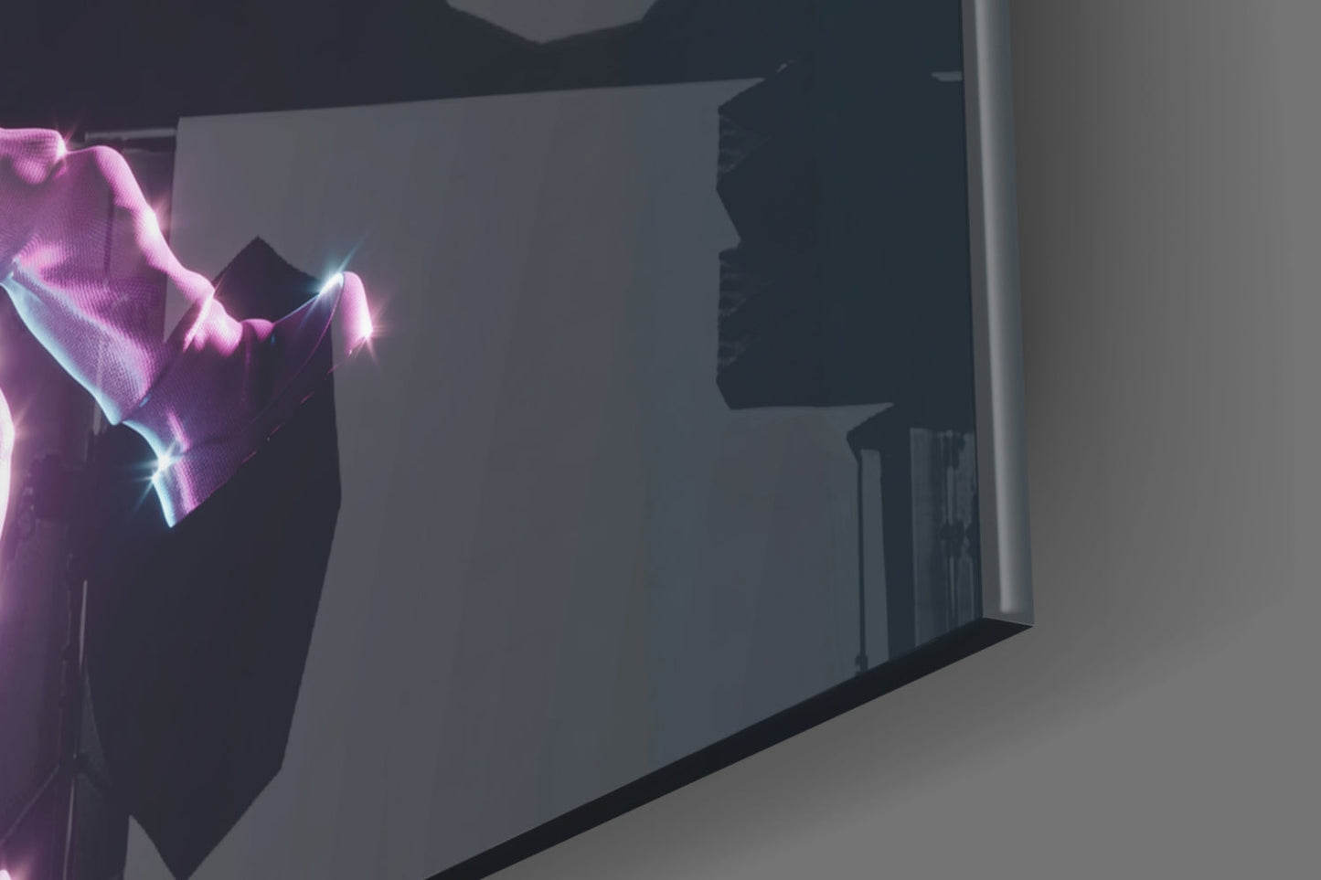Neon Astronaut Glass Wall Art