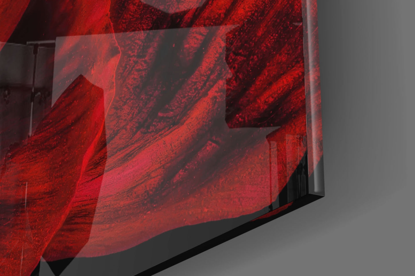 Crimson Poppy Macro Glass Wall Art