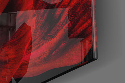 Crimson Poppy Macro Glass Wall Art