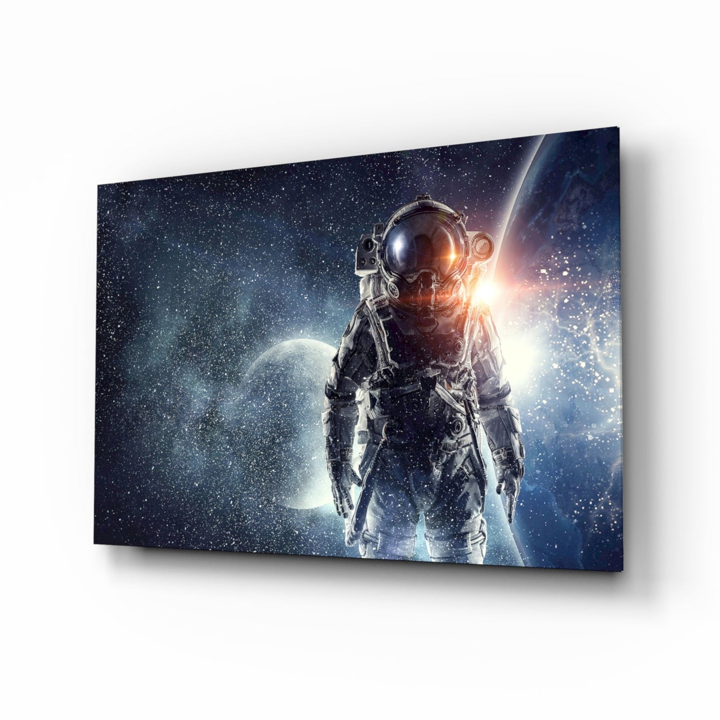 Starfield Astronaut Glass Wall Art