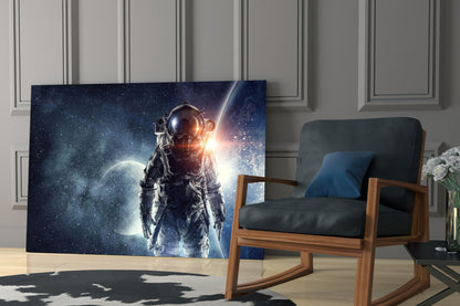 Starfield Astronaut Glass Wall Art