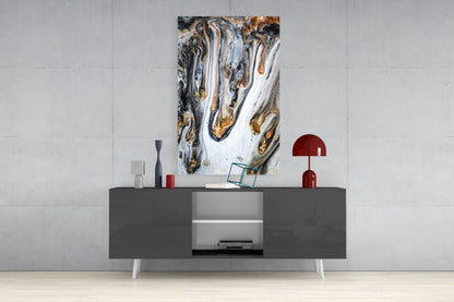 Marble Pour Abstract Glass Wall Art