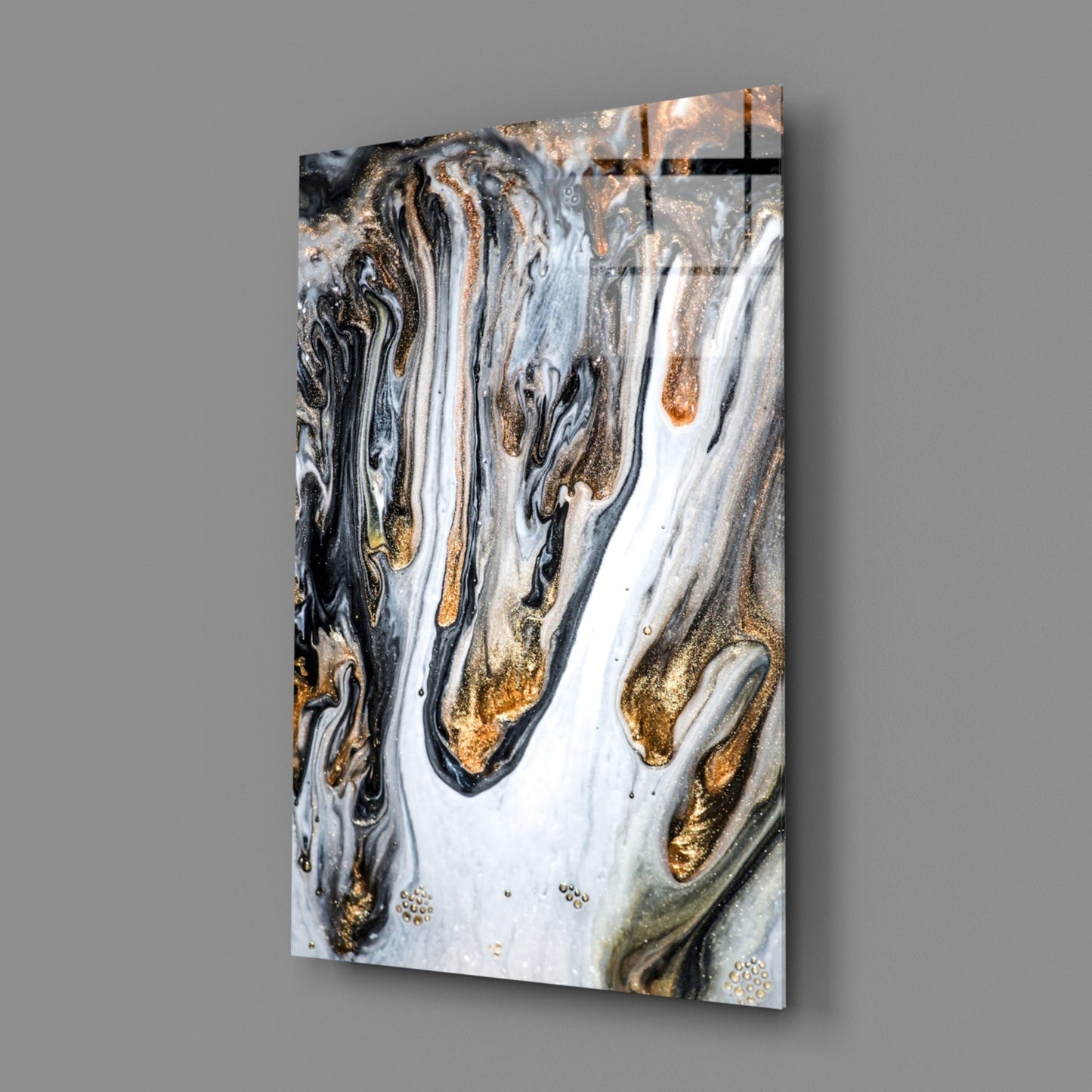 Marble Pour Abstract Glass Wall Art