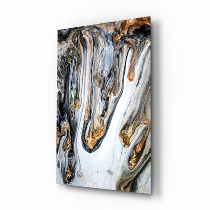 Marble Pour Abstract Glass Wall Art
