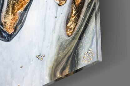 Marble Pour Abstract Glass Wall Art