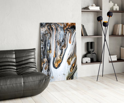 Marble Pour Abstract Glass Wall Art