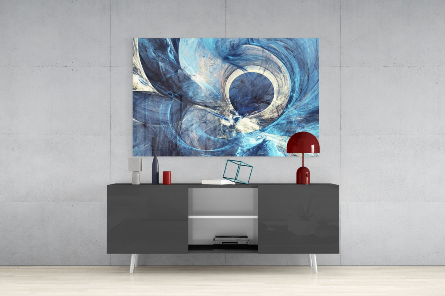 Vortex Eye Abstract Glass Wall Art