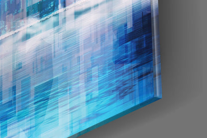 Pixel Cityscape Glass Wall Art