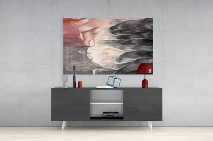 Fluid Plume Abstract Glass Wall Art