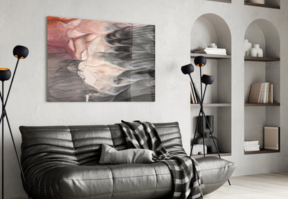 Fluid Plume Abstract Glass Wall Art
