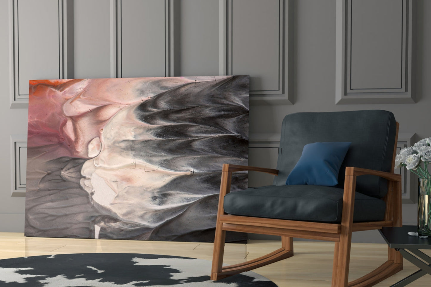 Fluid Plume Abstract Glass Wall Art