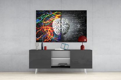 Conceptual Brain Glass Wall Art
