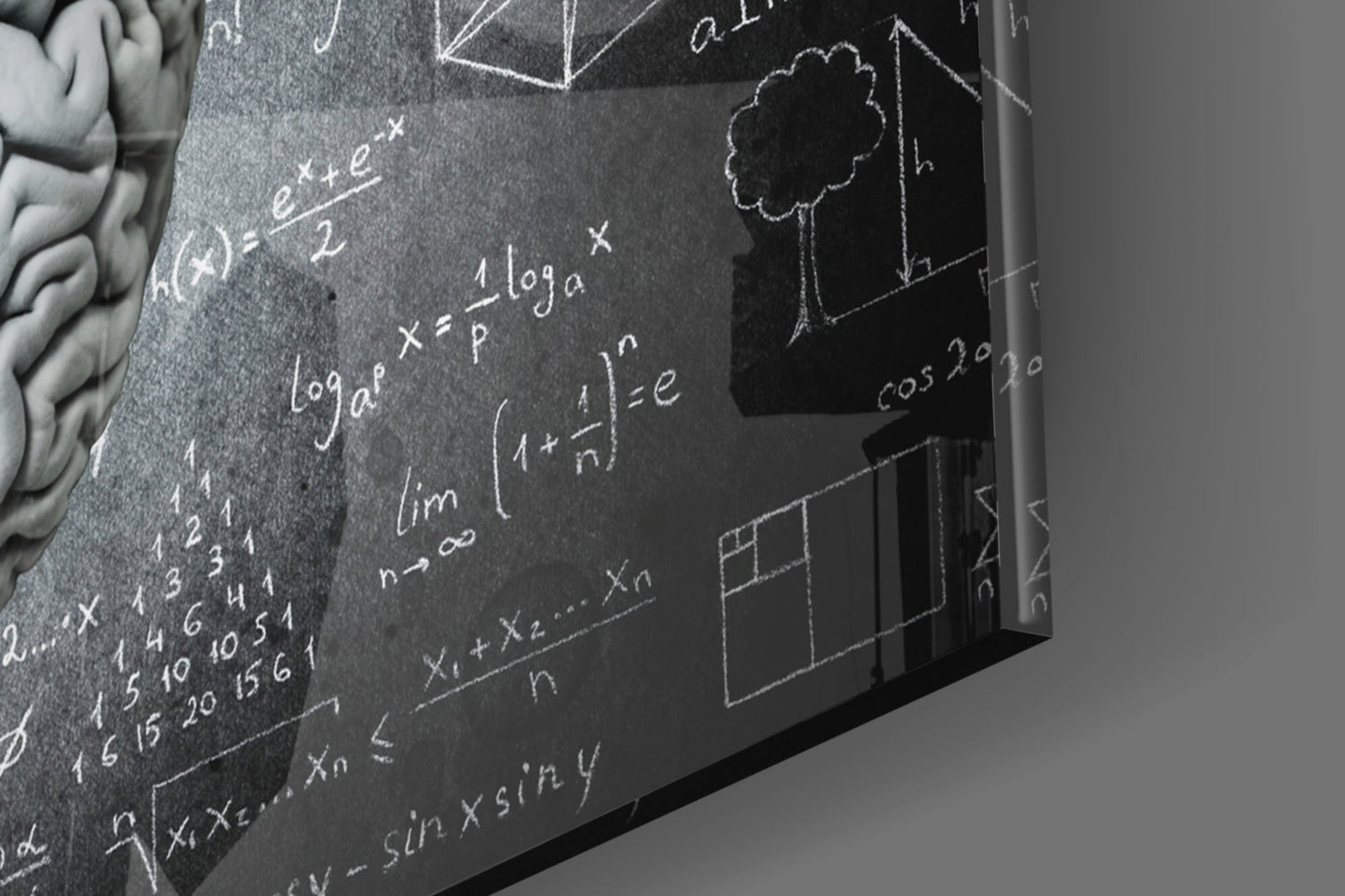 Conceptual Brain Glass Wall Art