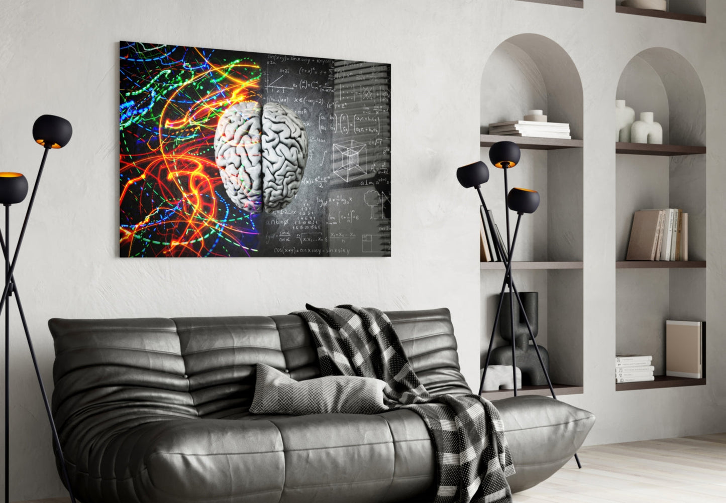 Conceptual Brain Glass Wall Art