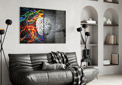 Conceptual Brain Glass Wall Art