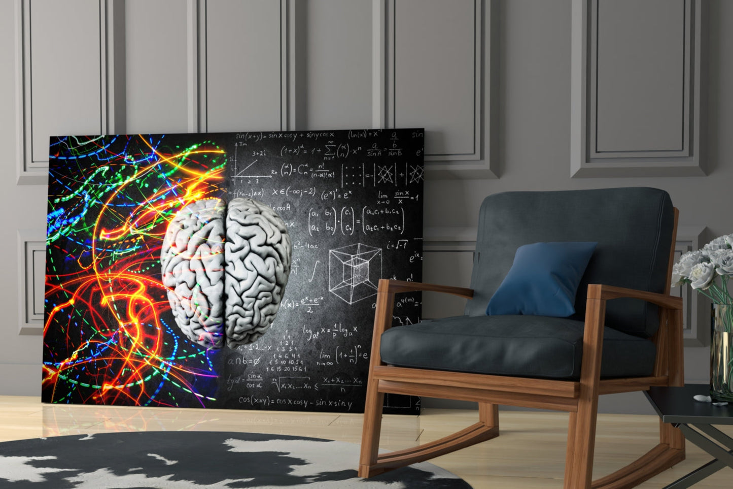 Conceptual Brain Glass Wall Art