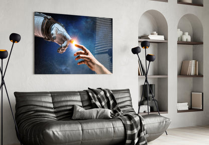 Cosmic Creation Astronaut Glass Wall Art