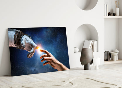 Cosmic Creation Astronaut Glass Wall Art