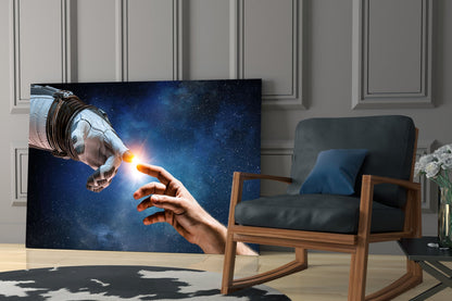 Cosmic Creation Astronaut Glass Wall Art