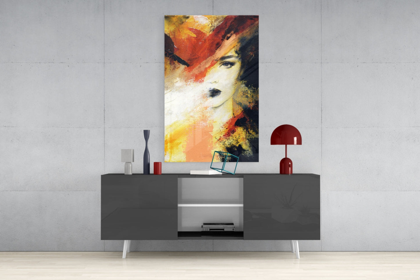 Expressionist Portrait Glass Wall Art
