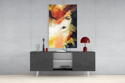 Expressionist Portrait Glass Wall Art