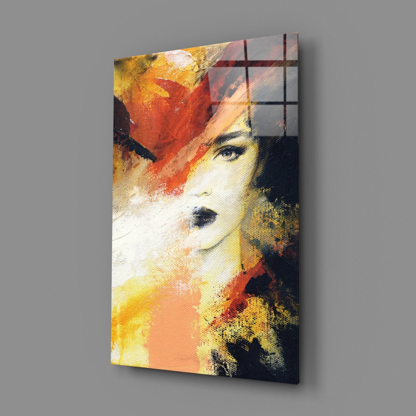 Expressionist Portrait Glass Wall Art