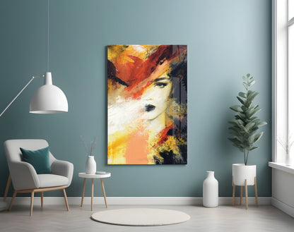 Expressionist Portrait Glass Wall Art
