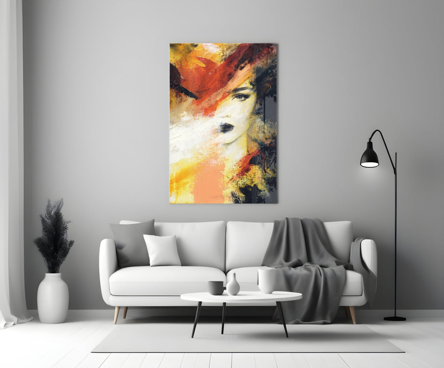 Expressionist Portrait Glass Wall Art