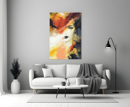Expressionist Portrait Glass Wall Art
