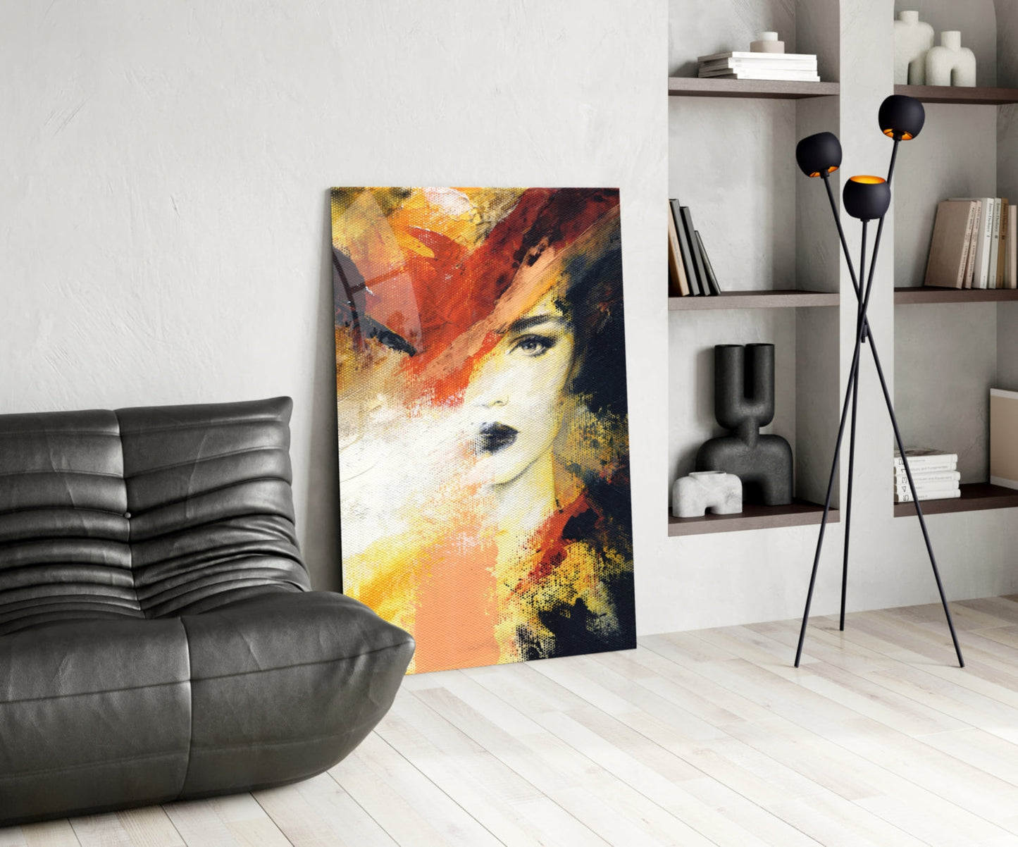 Expressionist Portrait Glass Wall Art