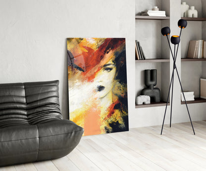 Expressionist Portrait Glass Wall Art