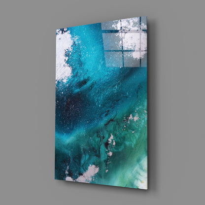 Teal Wave Glass Wall Art