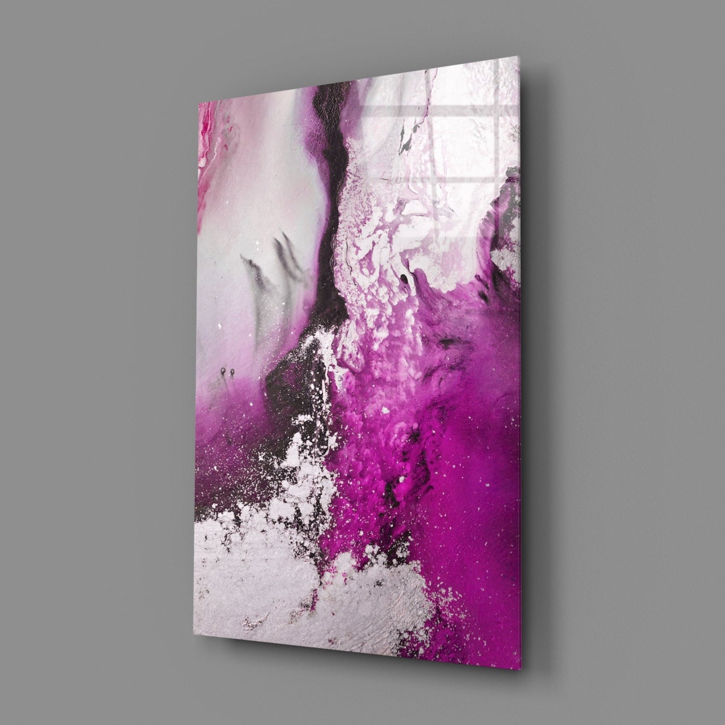Pink and Magenta Abstract Glass Wall Art