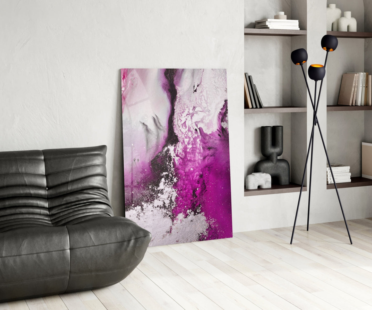 Pink and Magenta Abstract Glass Wall Art