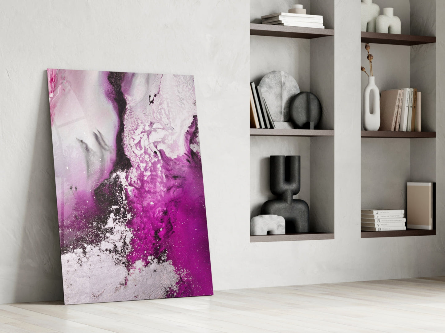 Pink and Magenta Abstract Glass Wall Art